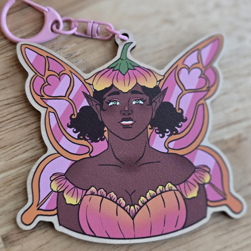 Hibiscus Fairy Keychain Charm