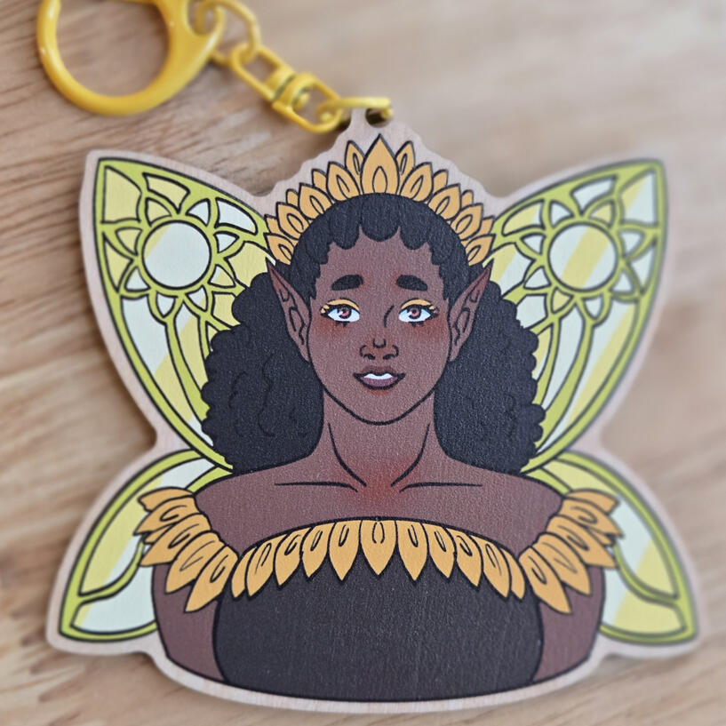 Sunflower fairy keychain